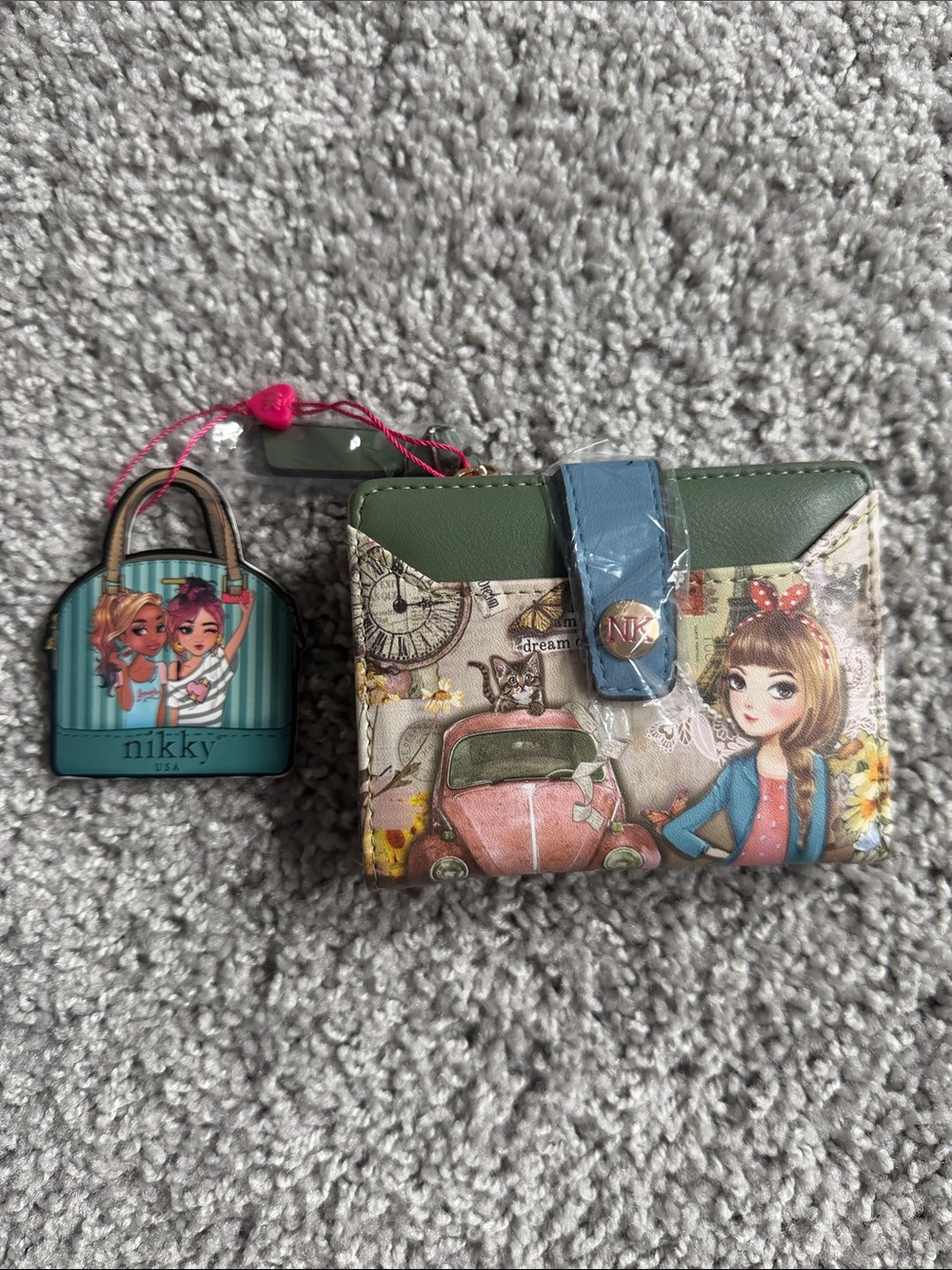 Nikky Kids Green & Blue Illustrated Wallet